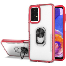 Translucent Series Hybrid Case with Ring Grip for Samsung Galaxy A23 5G - Red