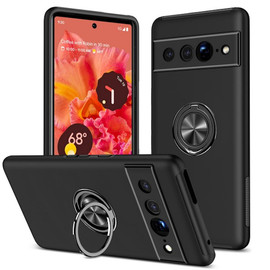 360 Rotating Ring Grip Hybrid Case for Google Pixel 7 Pro - Black