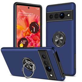 360 Rotating Ring Grip Hybrid Case for Google Pixel 7 Pro - Navy Blue
