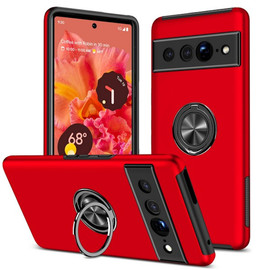 360 Rotating Ring Grip Hybrid Case for Google Pixel 7 Pro - Red
