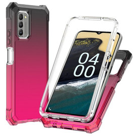 Military Grade Rugged Armor Case for Nokia G400 5G - Gradient Black Pink