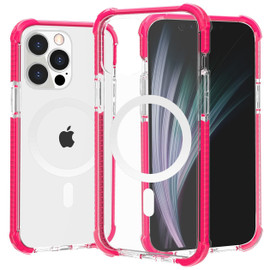 MagSafe Compatible Transparent Protective Bumper Case for iPhone 14 Pro Max - Hot Pink