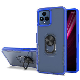 Translucent Series Hybrid Case with Ring Grip for T-Mobile REVVL 6 5G - Blue