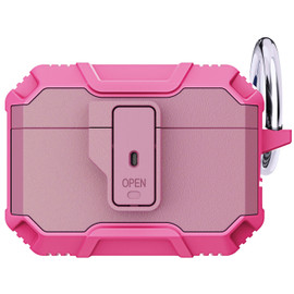Carbon Series TUFF Hybrid Case with Secure Lock Clip for AirPods Pro (2nd Generation) - Pink