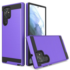 Brushed Textured Hybrid Case for Samsung Galaxy S23 Ultra - Purple