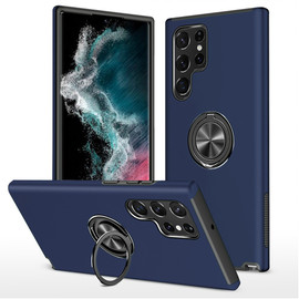 360 Rotating Ring Grip Hybrid Case for Samsung Galaxy S23 Ultra - Blue