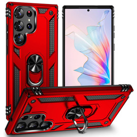 Military Grade Hybrid Case with Ring Grip for Samsung Galaxy S23 Ultra - Red