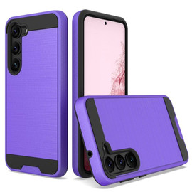 Brushed Textured Hybrid Case for Samsung Galaxy S23 Plus - Purple
