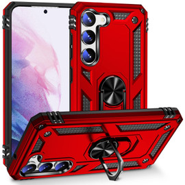 Military Grade Hybrid Case with Ring Grip for Samsung Galaxy S23 Plus - Red