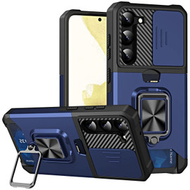 Military Grade All-In-One Ring Stand Card Case for Samsung Galaxy S23 Plus - Blue
