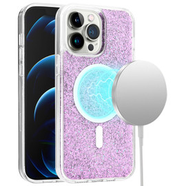 MagSafe Compatible Glitter Case for iPhone 14 - Purple