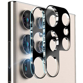 2-Pack HD Tempered Glass Camera Lens Protector for Samsung Galaxy S23 Ultra - Black