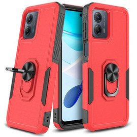 Military Grade TUFF Shockproof Hybrid Armor Case with Ring Grip for Motorola Moto G Power 5G 2023 - Red