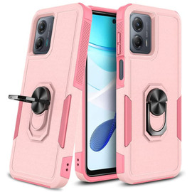 Military Grade TUFF Shockproof Hybrid Armor Case with Ring Grip for Motorola Moto G Power 5G 2023 - Pink