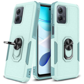 Military Grade TUFF Shockproof Hybrid Armor Case with Ring Grip for Motorola Moto G Power 5G 2023 - Baby Blue