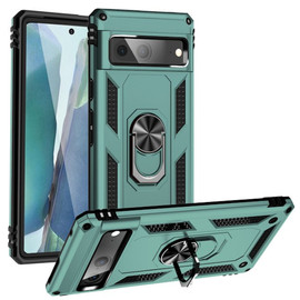 Military Grade Hybrid Case with Ring Grip for Google Pixel 7a - Green