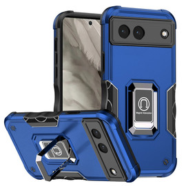 Military Grade Shockproof Hybrid Armor Case with Ring Grip for Google Pixel 7a - Blue