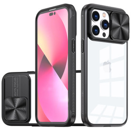 HD Transparent Case with Camera Privacy Cover for iPhone 13 Pro Max - Black
