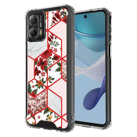 Marble Series Dual Layer Designer Case for Motorola Moto G 5G 2023 - Pink Floral