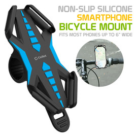 Universal Non-Slip Silicone Bicycle Handlebar Smartphone Holder Mount - Blue