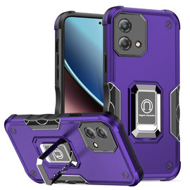 Military Grade Shockproof Hybrid Armor Case with Ring Grip for Motorola Moto G Stylus 5G 2023 - Purple