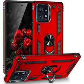 Military Grade Hybrid Case with Ring Grip for Motorola Moto G Power 5G 2023 - Red