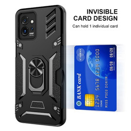 Tough Ring Grip Case with Card Slot for Motorola Moto G Power 5G 2023 - Black