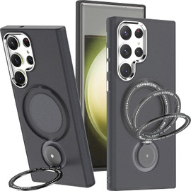 Candy Series Hybrid Case with MagSafe Magnetic Ring for Samsung Galaxy S23 Ultra - Black