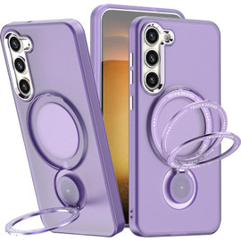 Candy Series Hybrid Case with MagSafe Magnetic Ring for Samsung Galaxy S21 - Purple