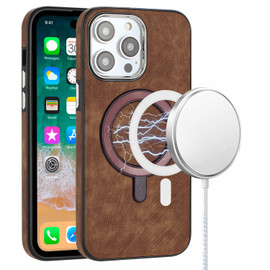 MagSafe Compatible Premium Leather Case for iPhone 14 Pro - Brown - HD  Accessory