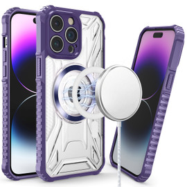 MagSafe Compatible Fusion Evo Transparent Case for iPhone 14 - Purple