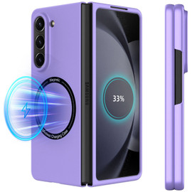 Slim Protective Cover with MagSafe Magnetic Ring for Samsung Galaxy Z Fold 5 - Purple
