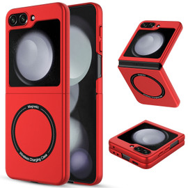 Slim Protective Cover with MagSafe Magnetic Ring for Samsung Galaxy Z Flip 5 - Red