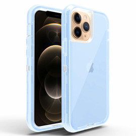 Military Grade Transparent Hybrid Case for iPhone 15 Pro Max - Blue