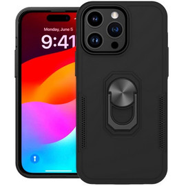TUFF Hybrid Case with Ring Grip for iPhone 15 Pro Max - Black