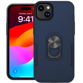 TUFF Hybrid Case with Ring Grip for iPhone 15 - Navy Blue