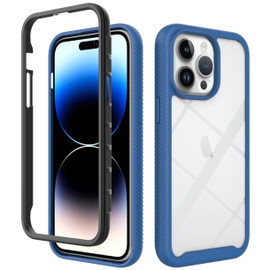 Military Grade Transparent Armor Case for iPhone 15 Pro Max - Blue