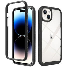 Military Grade Transparent Armor Case for iPhone 15 Plus - Black