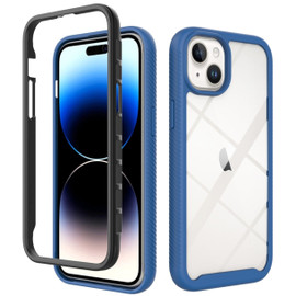 Military Grade Transparent Armor Case for iPhone 15 - Blue
