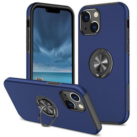 360 Rotating Ring Grip Hybrid Case for iPhone 15 Plus - Blue