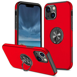 360 Rotating Ring Grip Hybrid Case for iPhone 15 - Red