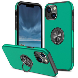 360 Rotating Ring Grip Hybrid Case for iPhone 15 - Green