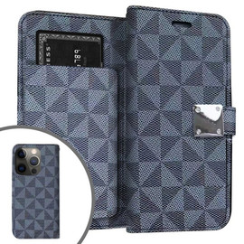 Extra Series Designer Leather Wallet Stand Case for iPhone 15 Plus - Blue