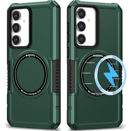 Shockproof Hybrid Case with MagSafe Magnetic Ring for Samsung Galaxy S23 FE - Green