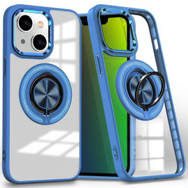 Tough Shield Crystal Case with MagSafe Ring Holder for iPhone 15 - Blue
