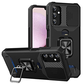 Military Grade All-In-One Ring Stand Card Case for Samsung Galaxy S23 FE - Black