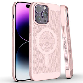 Perforated Heat Dissipation Case with MagSafe for iPhone 12 / iPhone 12 Pro - Pink