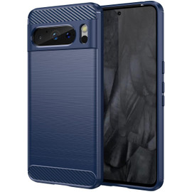 Brushed Metal Design TPU Case for Google Pixel 8 Pro - Blue