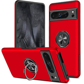 360 Rotating Ring Grip Hybrid Case for Google Pixel 8 Pro - Red