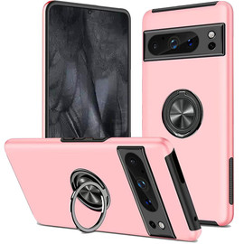 360 Rotating Ring Grip Hybrid Case for Google Pixel 8 Pro - Pink